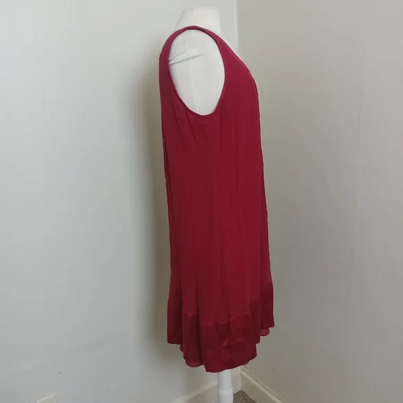 Banana Republic Red Pop Over 100% Silk Sleeveless Dress - Picture 2 of 14